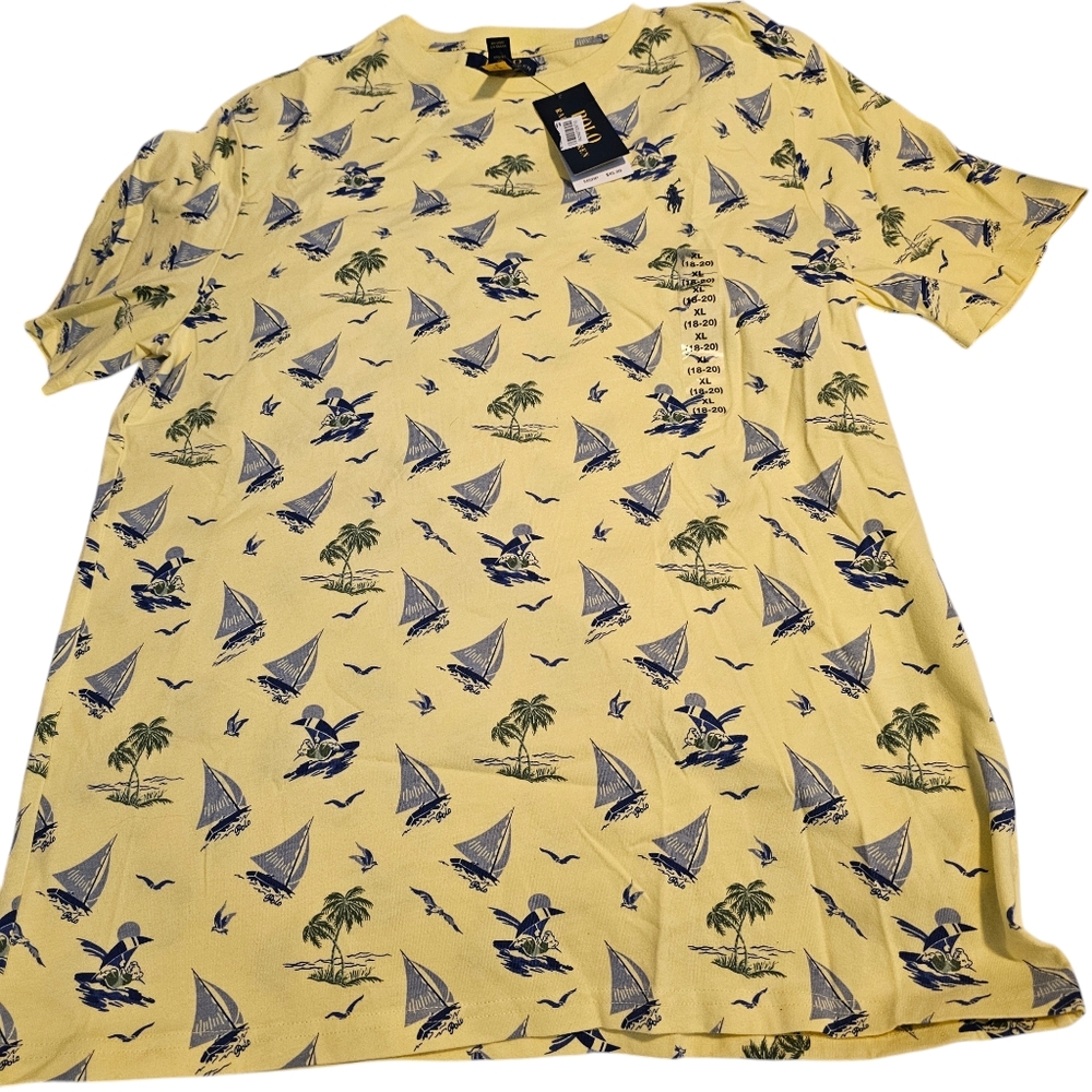 Polo Ralph Lauren Cotton Jersey Tee Shirt with Polo Bear, Size XL (18-20), NWT!